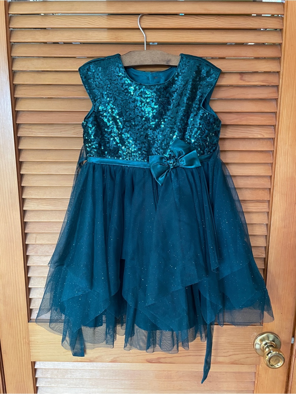 Jona Michelle green sequin tulle party dress 4T